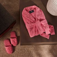 versace allover polka dot slippers pink
