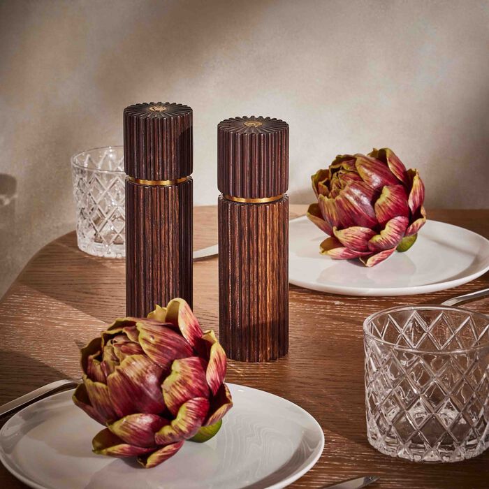l objet oak salt pepper shakers brown