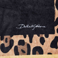 dolce gabbana casa leopard beach towel brown