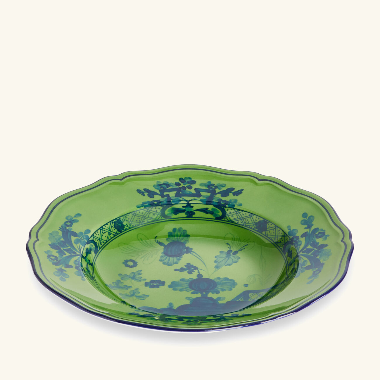 ginori 1735 oriente italiano malachite soup plate green 24cm
