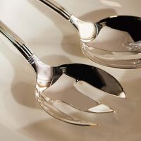 christofle aria salad serving fork silver plated