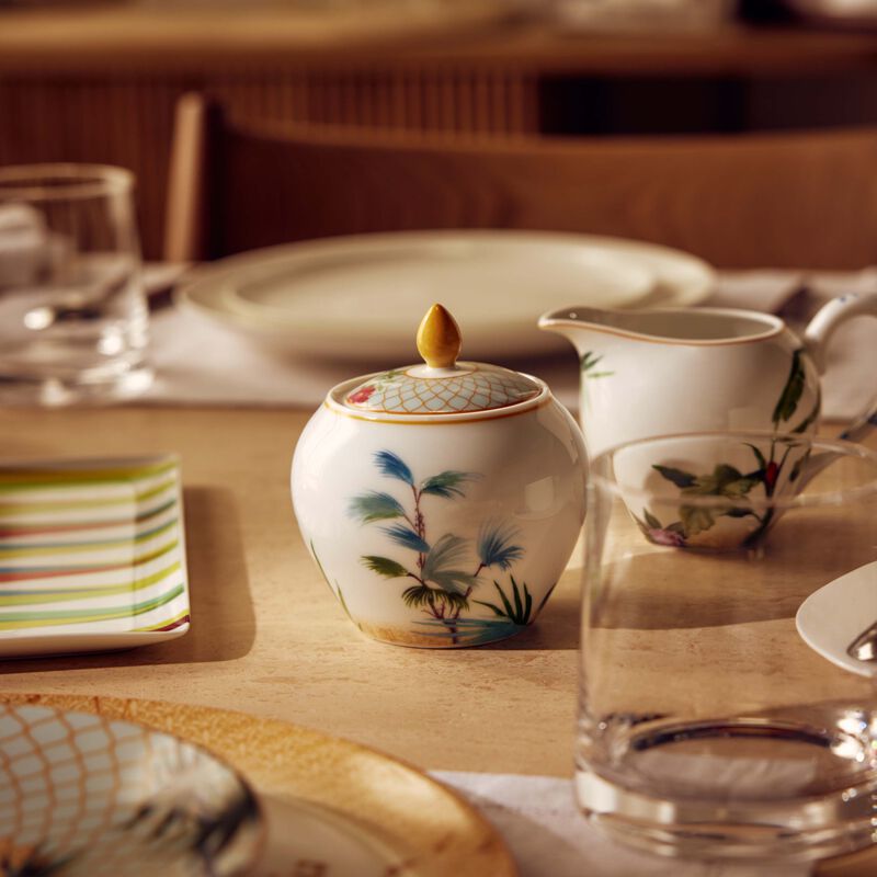 bernardaud tropiques sugar bowl blue