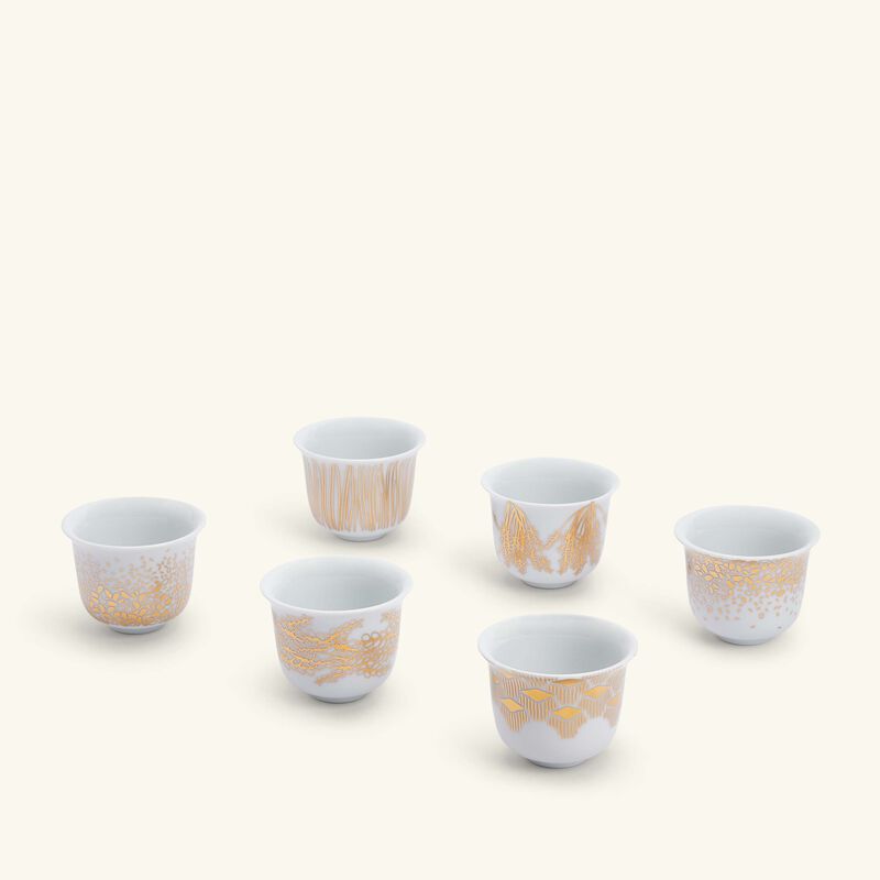 silsal tamrah by razan alazzouni coffee cup gold set of 6