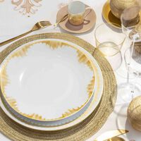 marie daage iris gold dinner plate round gold 26cm