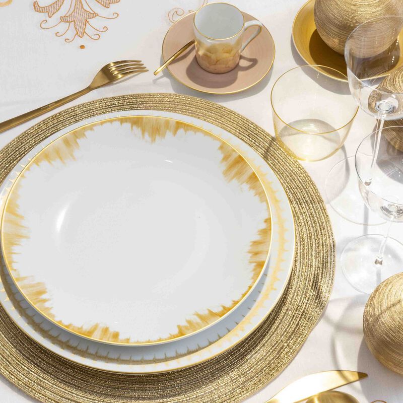 marie daage iris gold dinner plate round gold 26cm