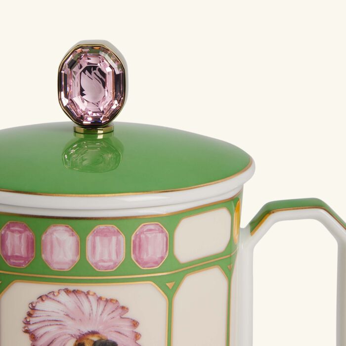 روزنتال كوب المشروبات الساخنة آيديليا مع غطاء باللون الأخضر   مزيّن بنقش على شكل طائر جميل