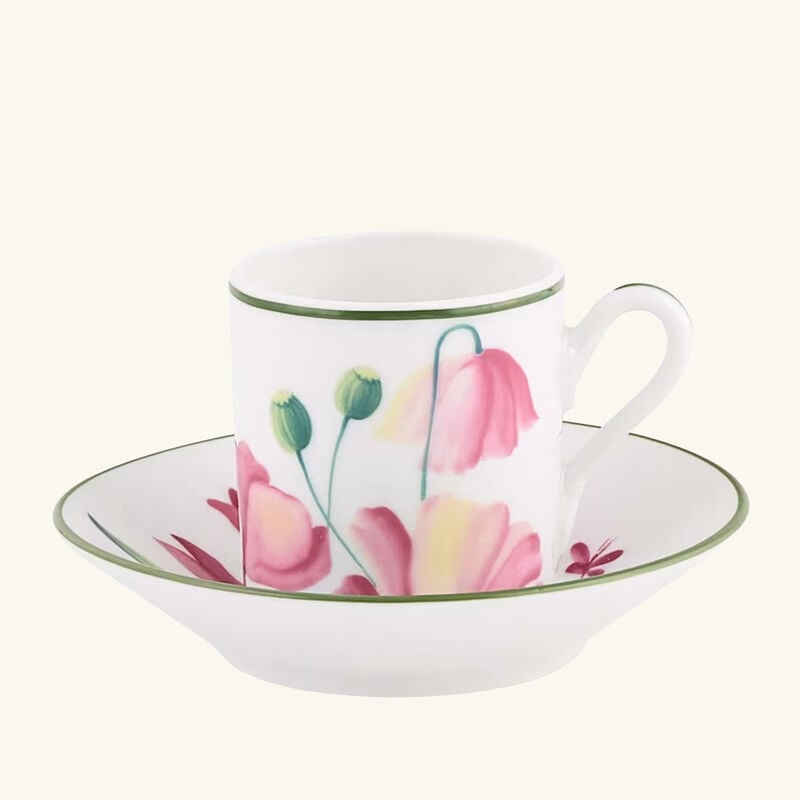 ginori 1744 florenza malva impero coffee cup pink set of 2