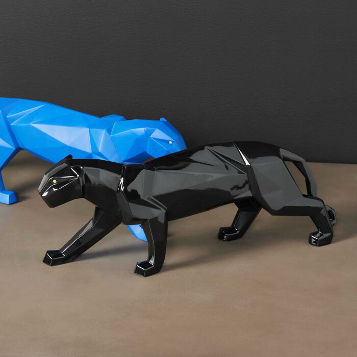 lladro panther sculpture large black