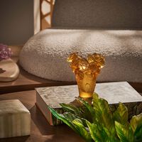 daum rose passion vase small yellow
