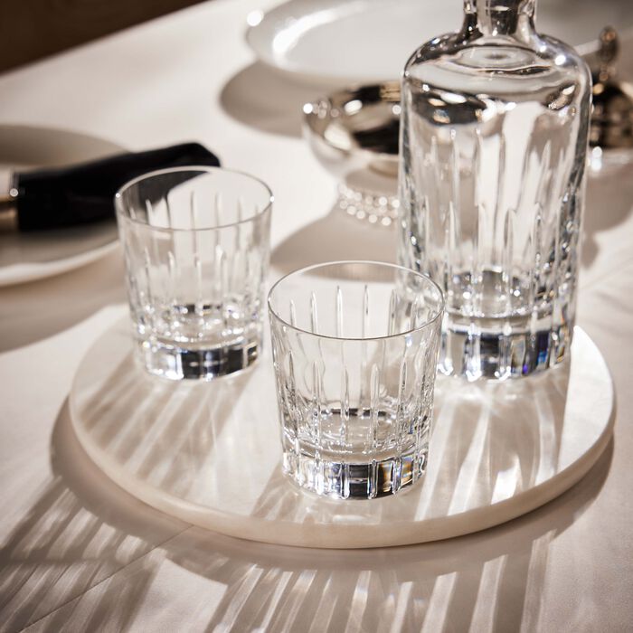 christofle crystal double old fashioned drinking glass clear set of 2