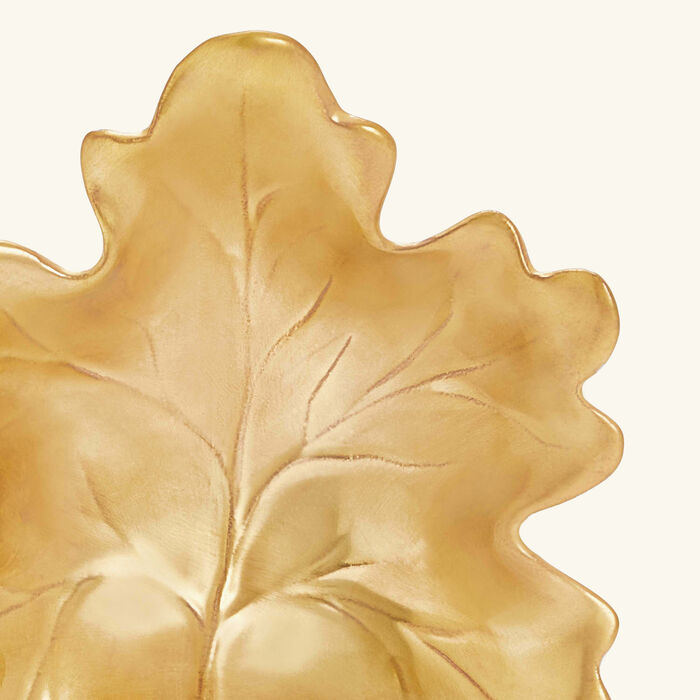 villari autumn fig leaf trinket tray gold