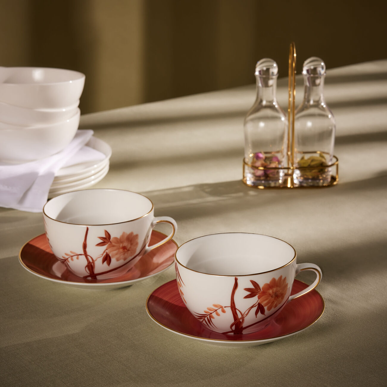marie daage bouquet de vie cup saucer orange