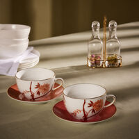 marie daage bouquet de vie cup saucer orange