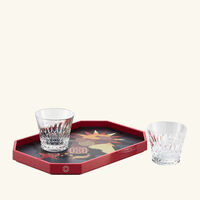 baccarat octogone pegasus serving tray medium red