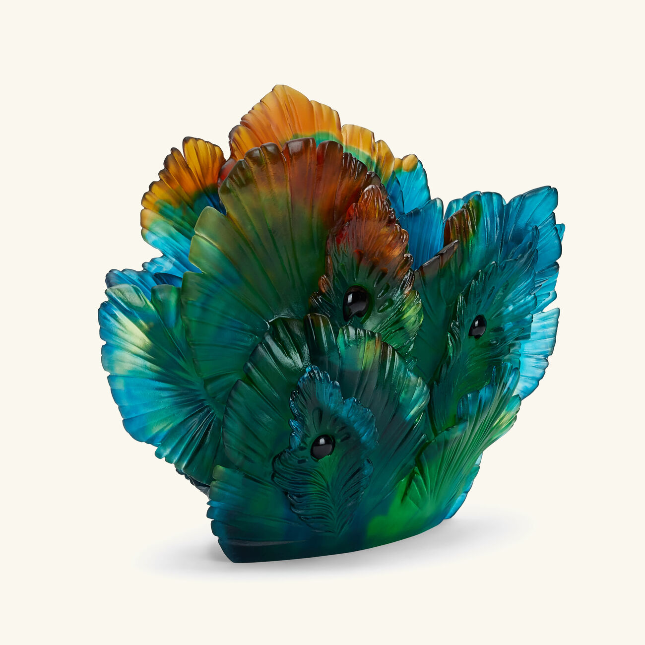 Fleur de Paon Vase Medium Green daum fleur de paon vase medium green