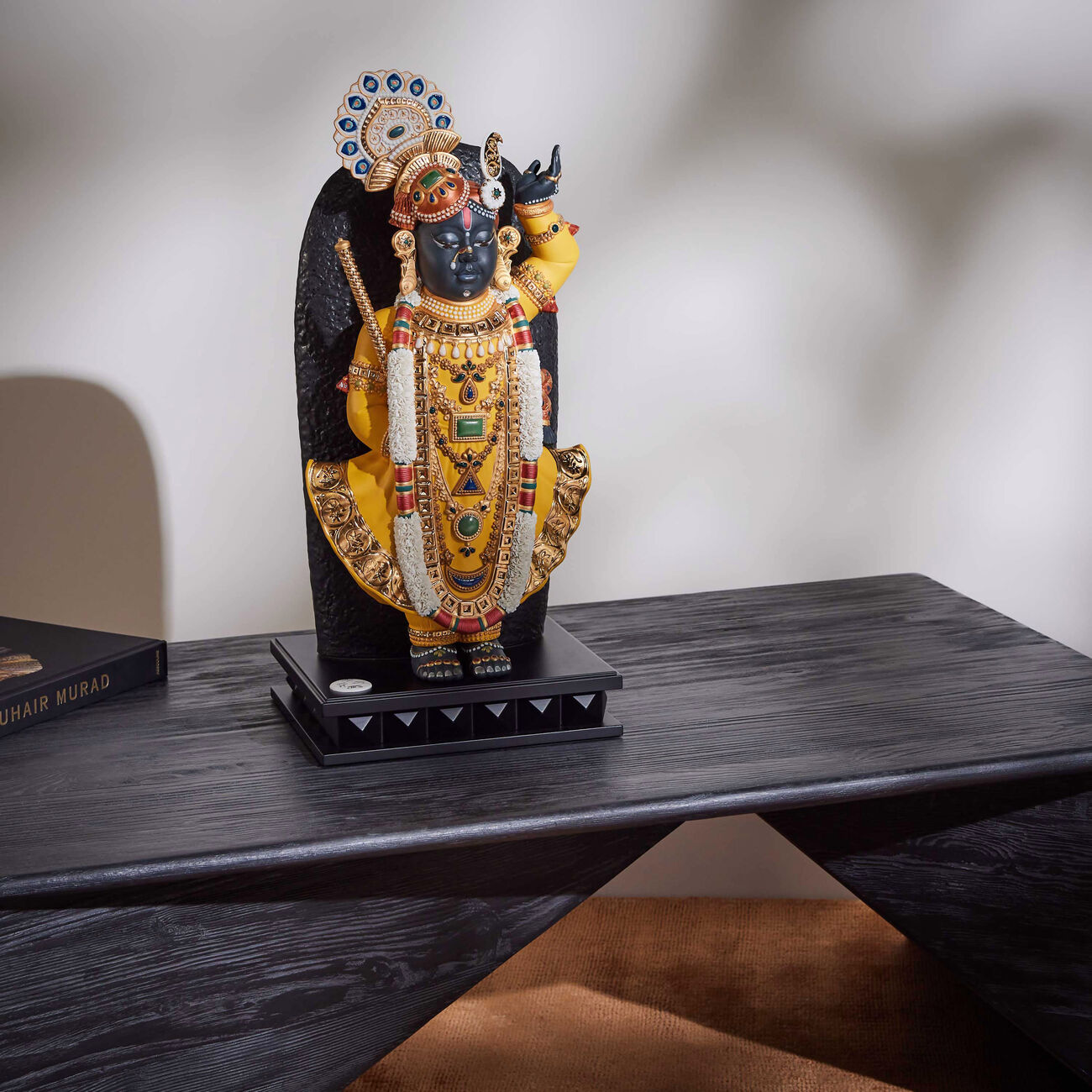 lladro lord shrinathji sculpture medium black limited edition