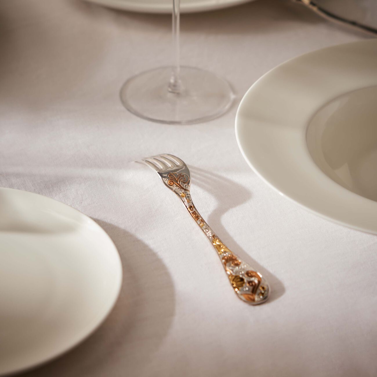 christofle jardin d eden fork gold
