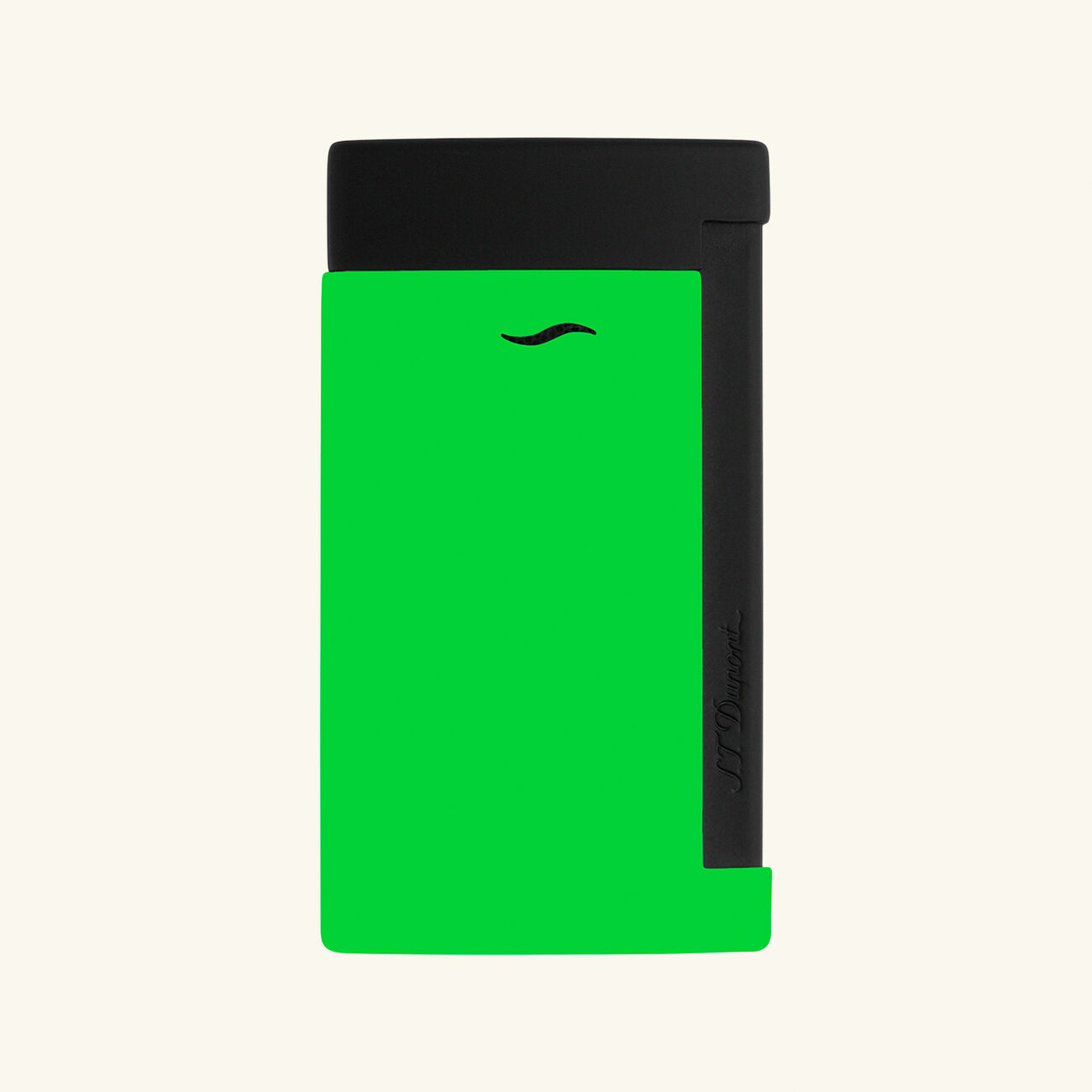st dupont slim 7 lighter neon green