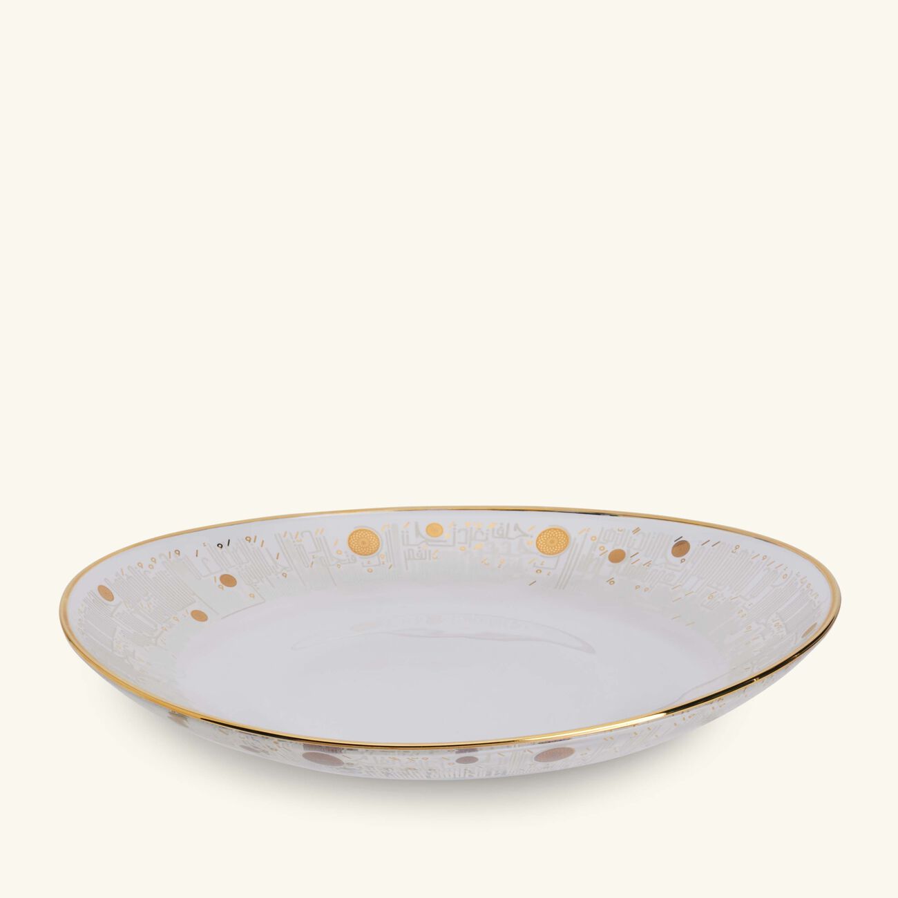 dimlaj hayat serving plate round gold 40cm