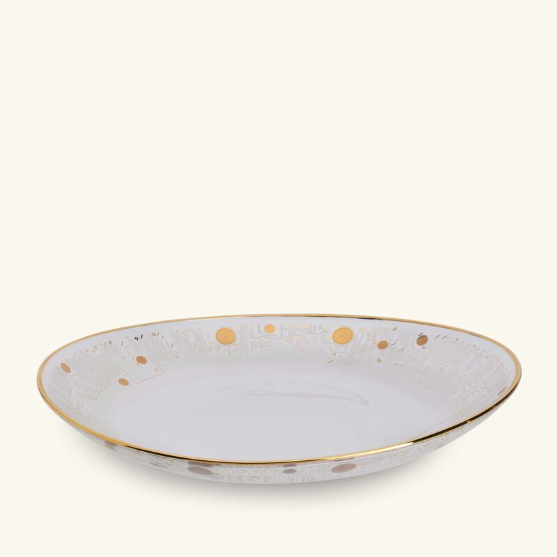 dimlaj hayat serving plate round gold 40cm