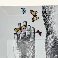 Mani e Farfalle Trinket Tray Square White fornasetti mani e farfalle trinket tray square white