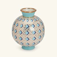 jonathan adler basketweave vase round small blue