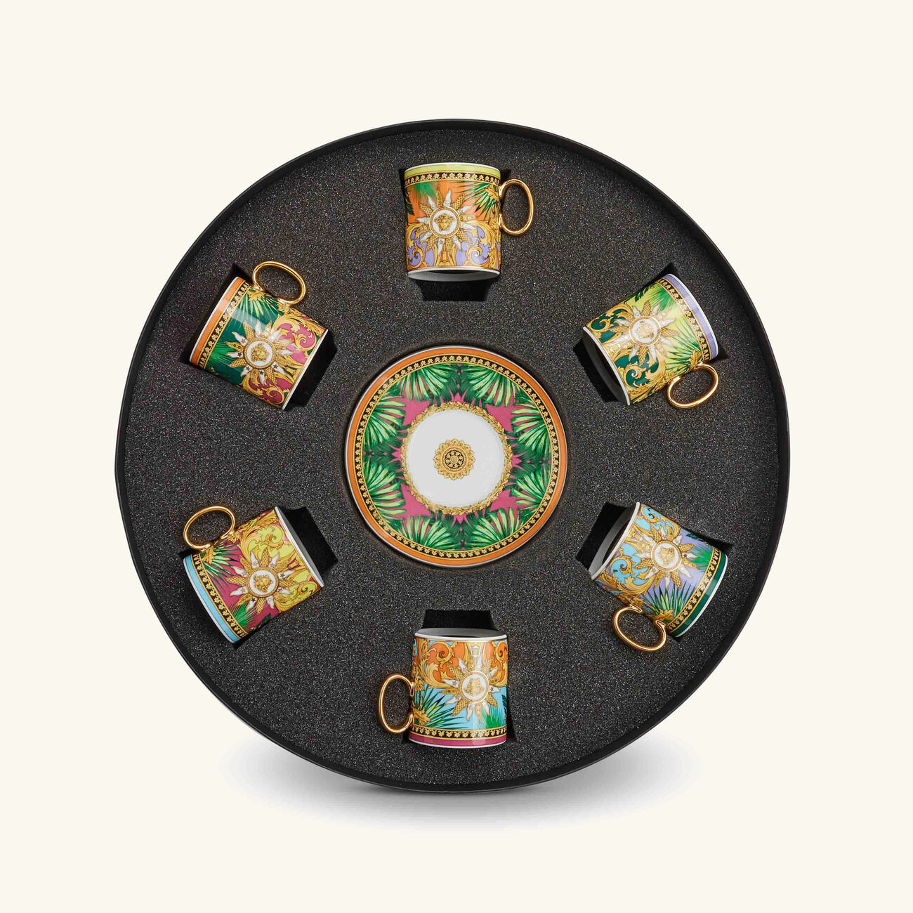 versace jungle animalier coffee cup pattern set of 6