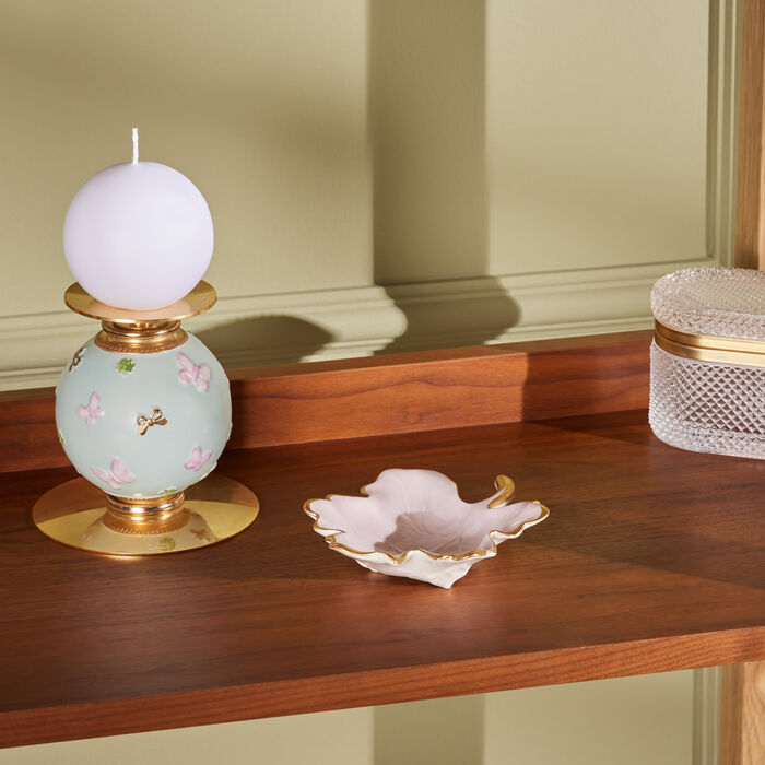 villari autumn fig leaf trinket tray small pink