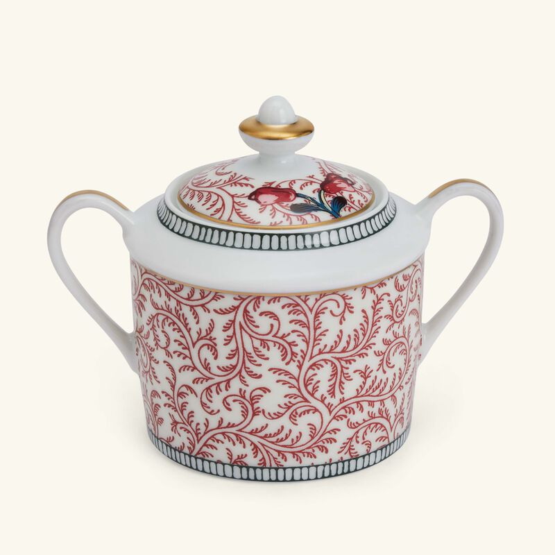 bernardaud braquenie sugar bowl red