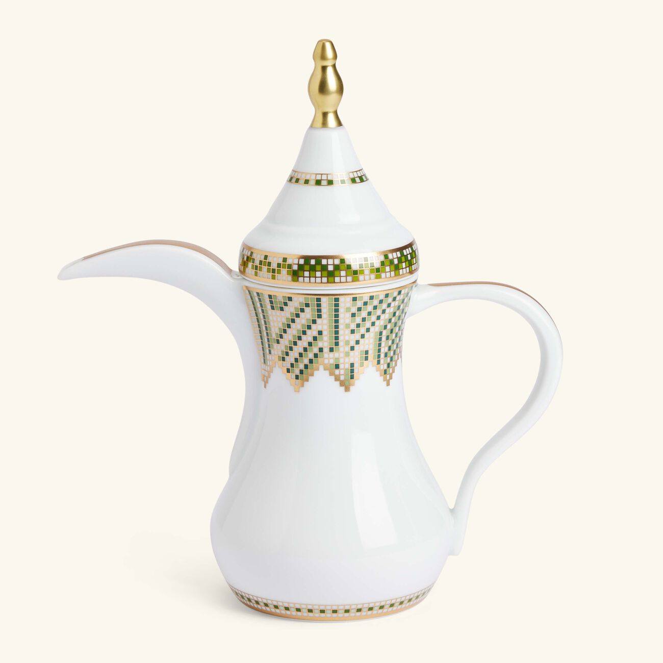 bernardaud augusta oriental coffee pot green