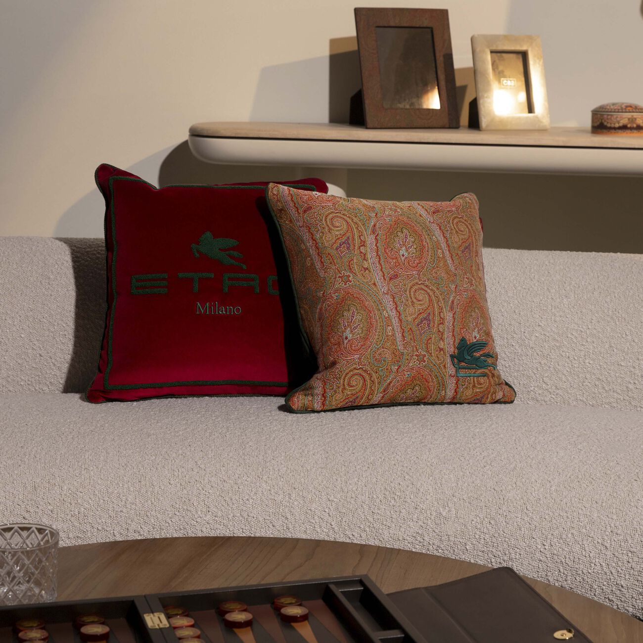 etro arnica embroided cushion brown