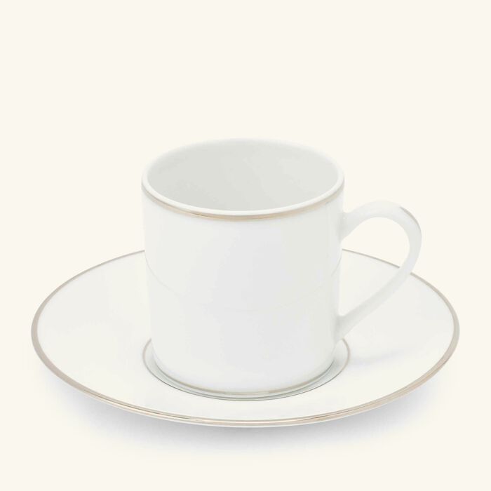 christofle gilded demitasse tea cup saucer silver