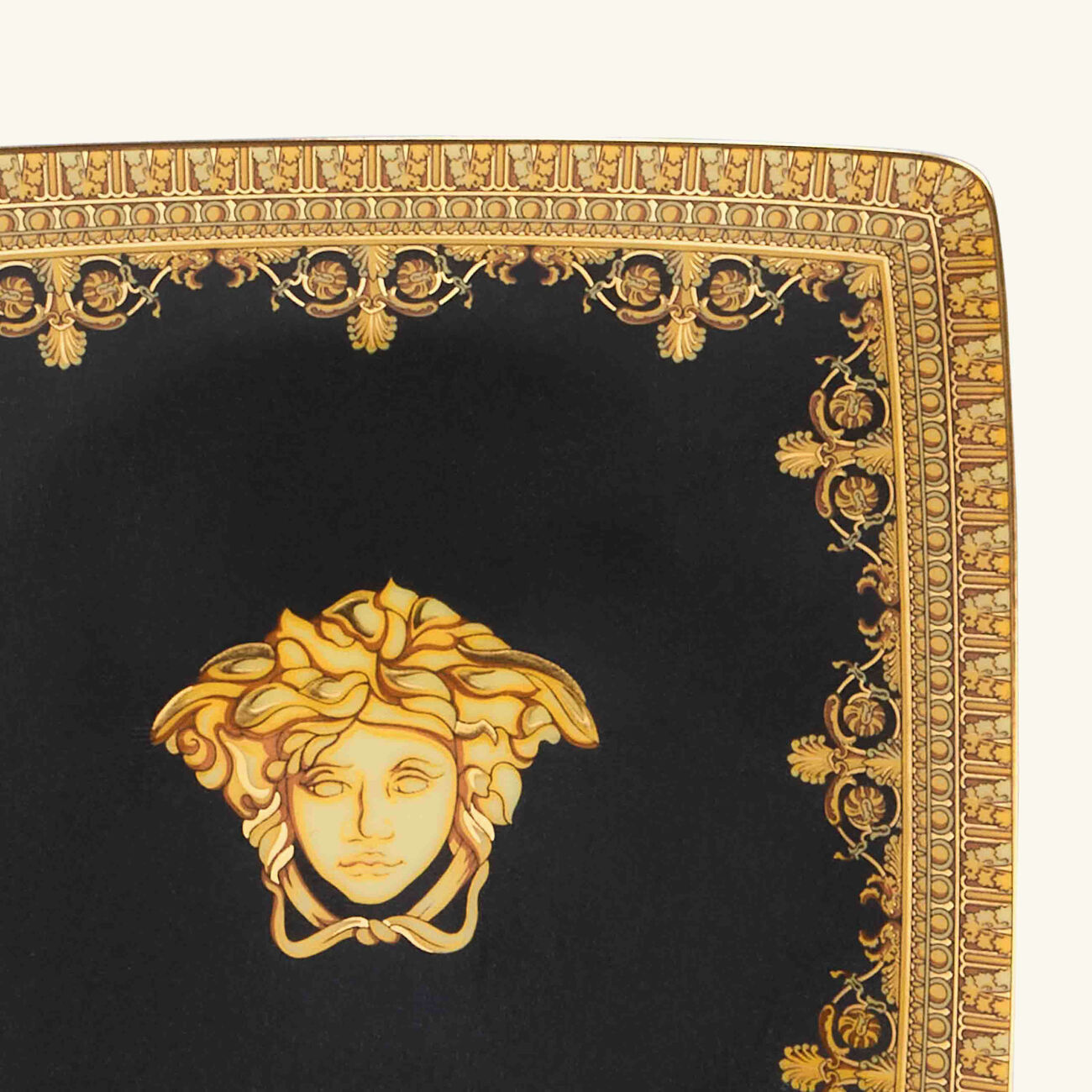 versace i love baroque trinket tray square black 11cm
