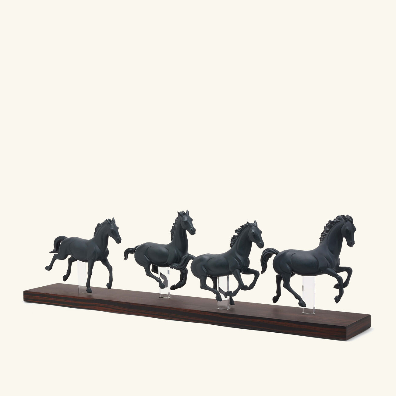 Galloping Herd Horses Sculpture Small Black lladro galloping herd horses sculpture small black