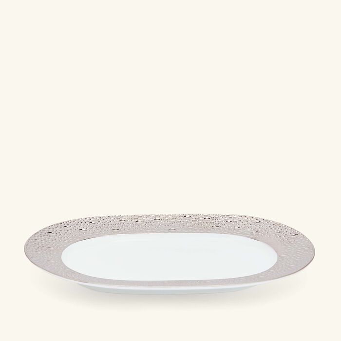 bernardaud ecume serving platter oval silver 21cm