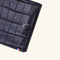 st dupont croco dandy leather wallet black