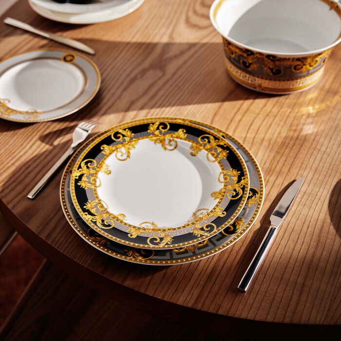 versace prestige gala dinner plate round black 27cm