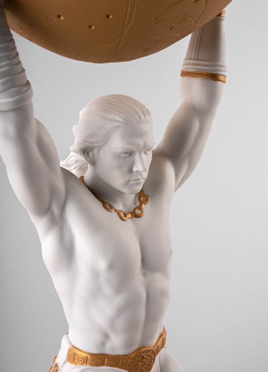 lladro atlas sculpture large brown
