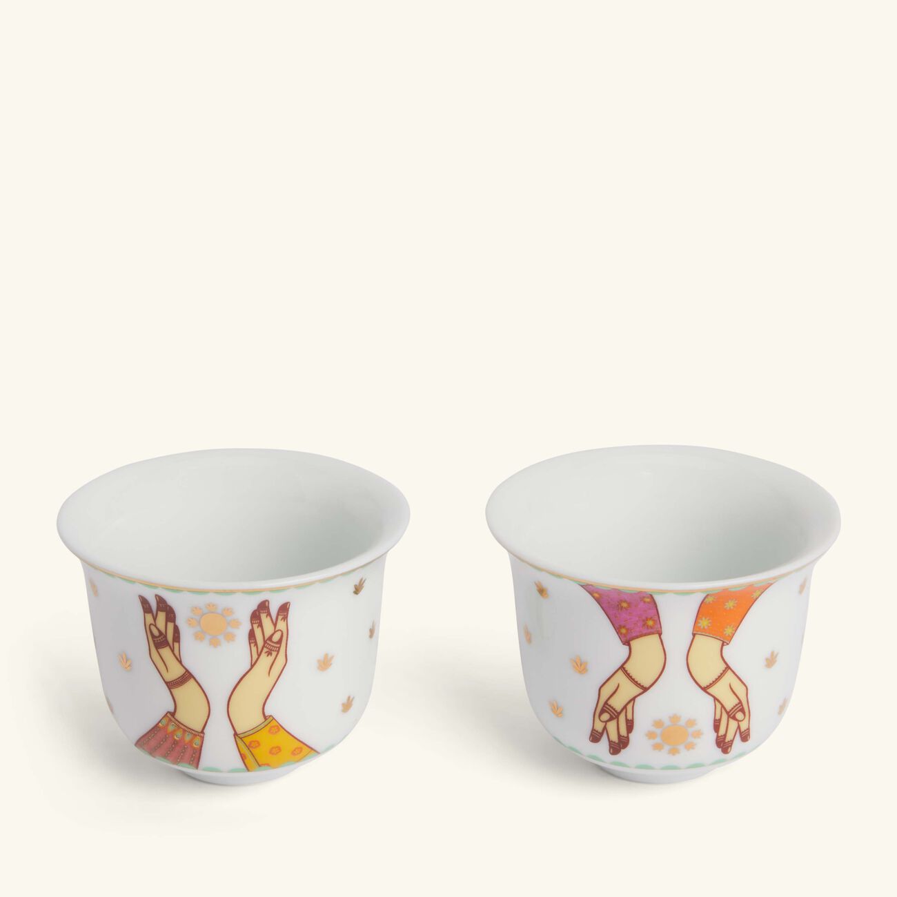 Hessa Arabic Coffee Cup White Set Of 2 silsal hessa arabic coffee cup white set of 2