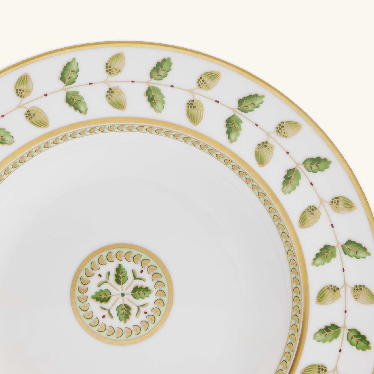 bernardaud constance soup plate round green 22cm