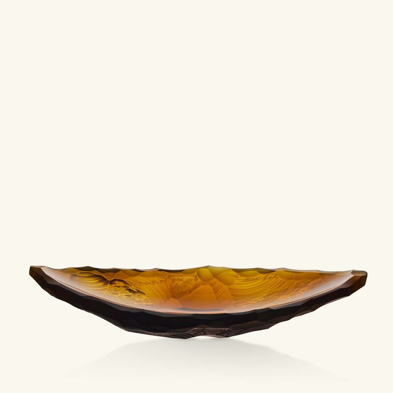 Terramineral Silex Centerpiece Medium Amber lalique terramineral silex centerpiece medium amber
