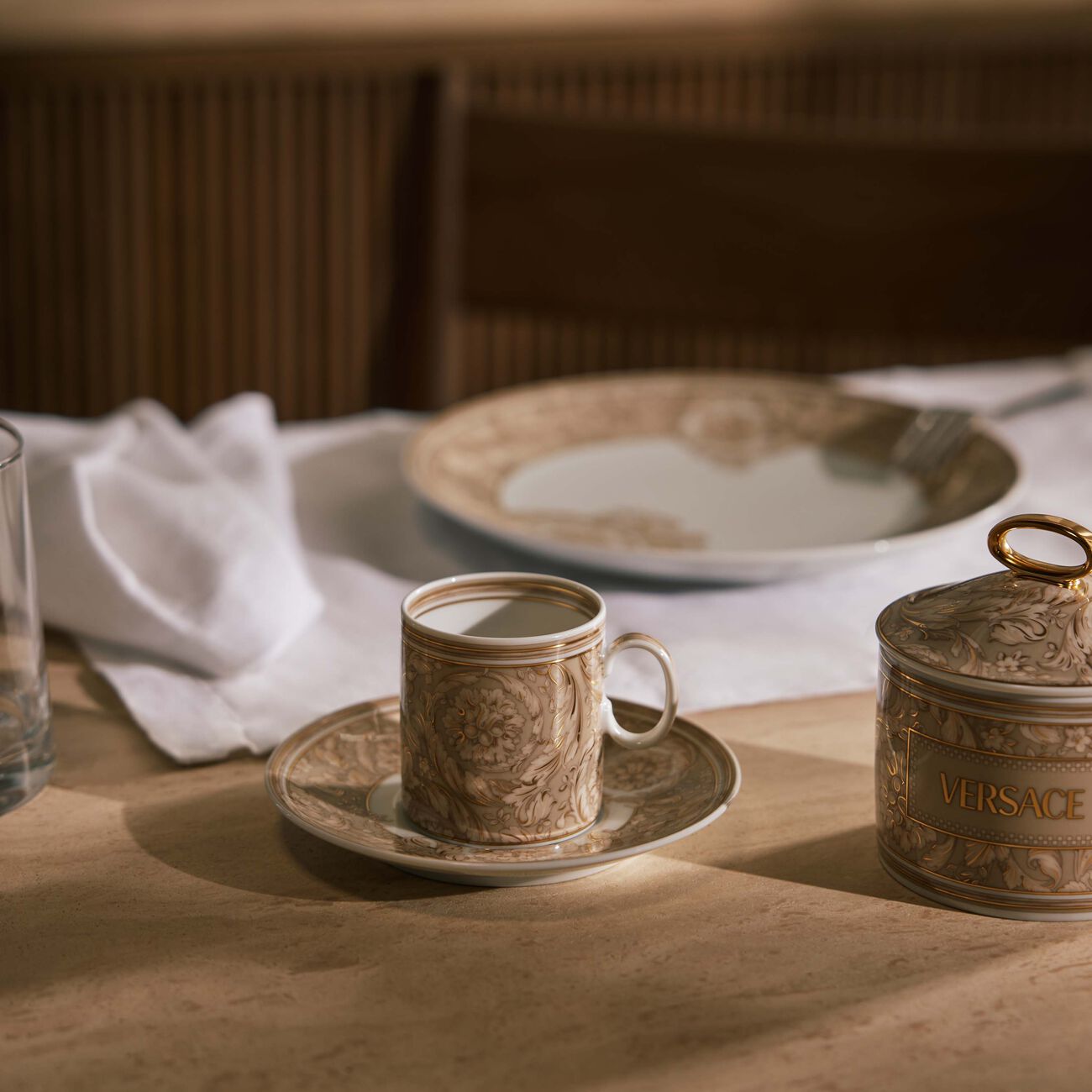 versace barocco beige espresso cup saucer