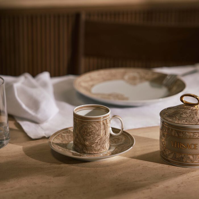 versace barocco beige espresso cup saucer