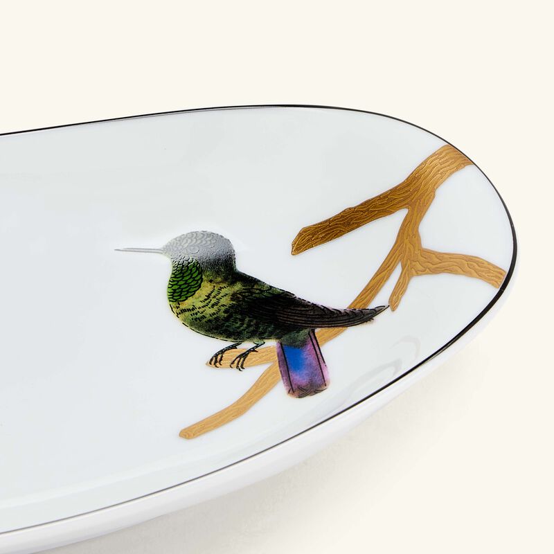 Aux Oiseaux Serving Platter Oval Gold 21cm bernardaud aux oiseaux serving platter oval gold 21cm