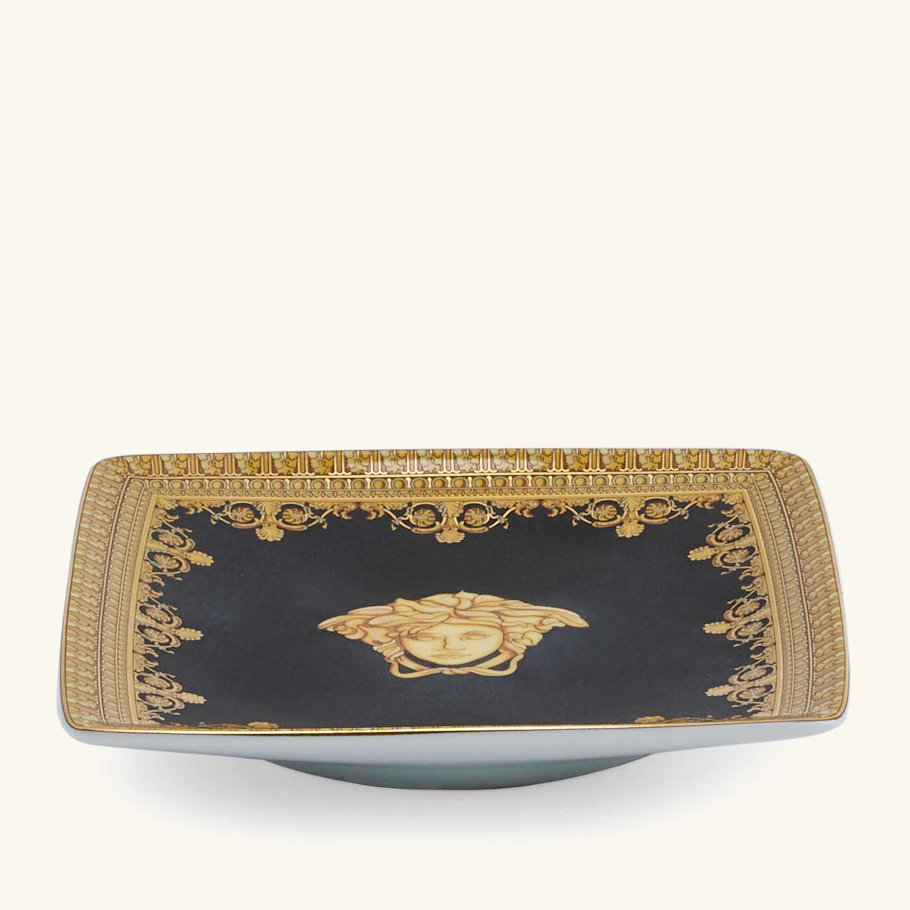 versace i love baroque trinket tray square black 11cm