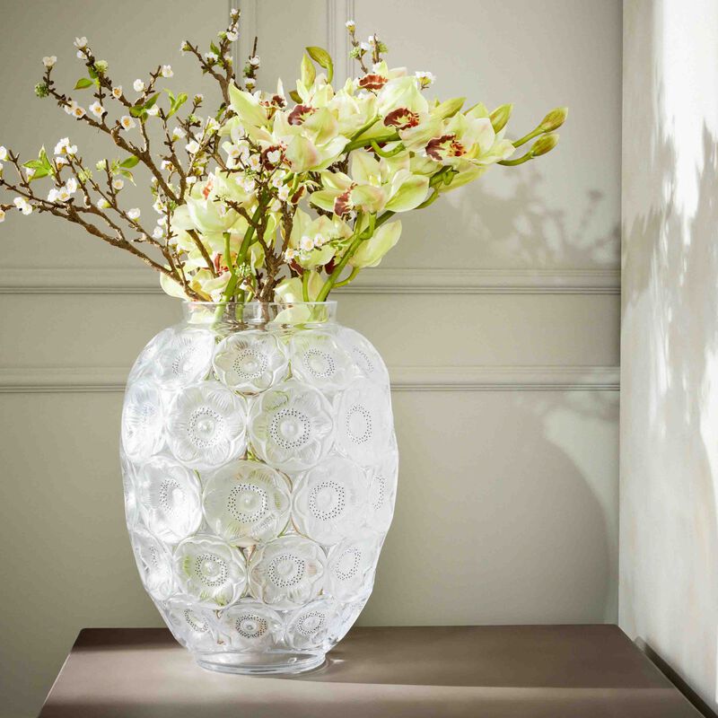 Anemones Vase Large Clear lalique anemones vase large clear