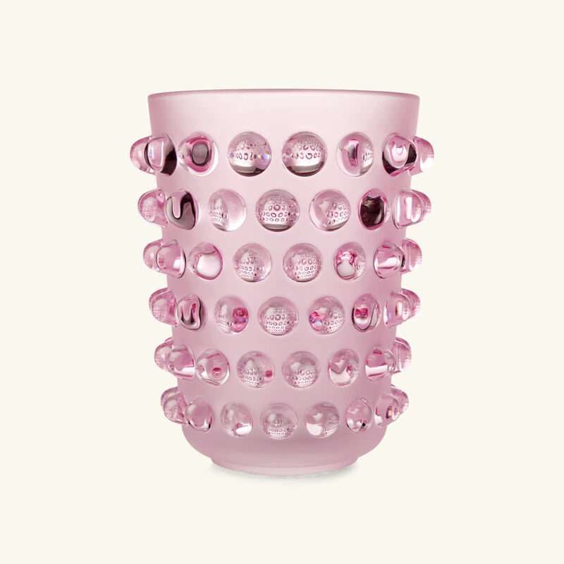 lalique mossi vase small pink