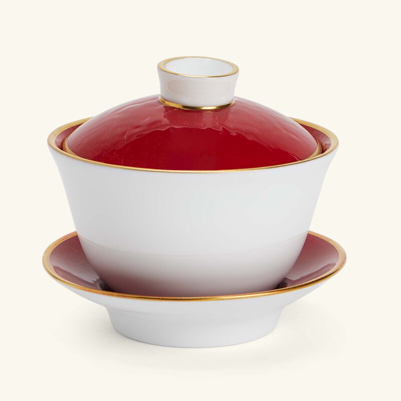 bernardaud rouge empereur tea cup   saucer red