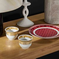 versace la greca signature bread butter plate round red 16cm