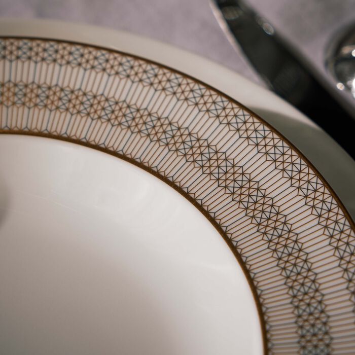 baccarat arcadia soup plate gold platinum 23cm set of 2